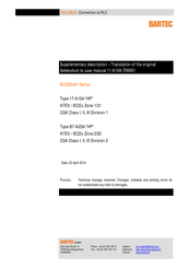 Bartec BCS3608ex Supplementary Description
