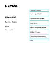 Siemens FM 458-1 DP Manual