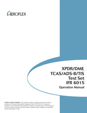 Aeroflex IFR 6015 Operation Manual