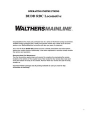 Walthers Walthers Mainline RDC-1 Operating Instructions