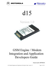 Motorola D15 Integration And Application  Developers Manual