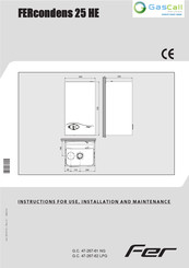 Ferroli FERcondens 25 HE Instructions For Use, Installation And Maintenance