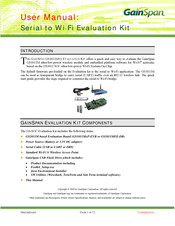 GainSpan GS1011MxP-EVB Series User Manual