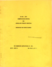 Hammarlund SP-600-JX17 Instruction And Service Manual