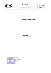 KW-Generator EFU 1000 Manual