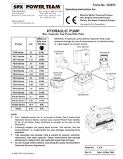 SPX Power Team PR10 Series Operating Instructions Manual