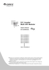 Gree GMV-1410WM/B-X Owner's Manual