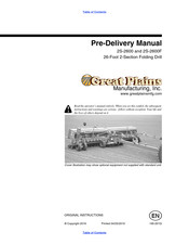 GREAT PLAINS 2S-2600F Predelivery Manual