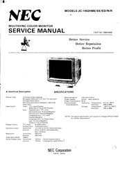 NEC JC1402HMED Service Manual