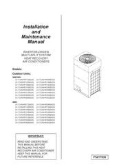 Johnson Controls YVAHR336B32S Installation And Maintenance Manual