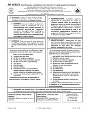 Calcana PH-75 Specifications, Installation, Operation Service And Spare Parts Manual