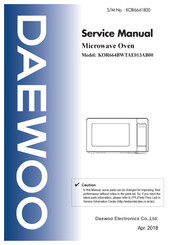 Daewoo KOR664BWTAE013AB00 Service Manual