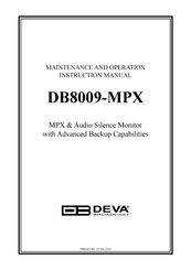 DEVA DB8009-MPX Maintenance And Operation Instruction Manual