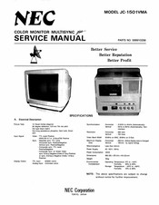 NEC Multisync Plus JC-1501VMA Service Manual