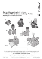 ProMinent Sigma Series General Operating Instructions