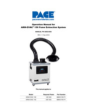 Pace ARM-EVAC 150 Operation Manual