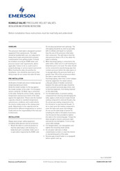 Emerson Kunkle Valve Series Installation And Operating Instructions