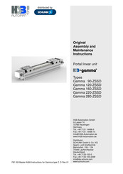 hsb Gamma 120-ZSSD Original Assembly And Maintenance Instructions