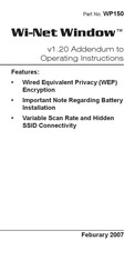 MEDITRONIK Wi-Net Window Operating Instructions Addendum