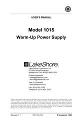 Lake Shore Cryotronics 1015 User Manual