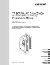 YASKAWA CIMR-ZU Series Programming Manual