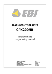 EBS CPX200NB Installation And Programming Manual