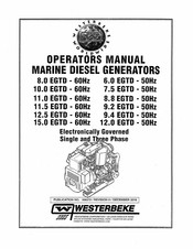 Westerbeke 15.0 EGTD Operator's Manual