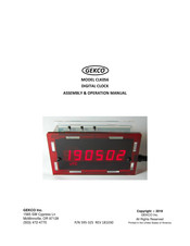 GEKCO CLK056 Assembly & Operation Manual