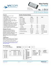 VICOR Maxi V375A15C600BL Datasheet