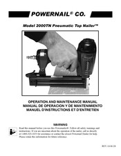 Powernail 2000TN Operation And Maintenance Manual