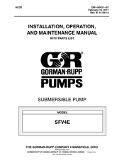 GORMAN-RUPP SF SERIES Nstallation, Operation And Maintenance Manual