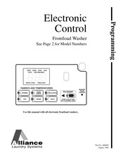 Alliance Laundry Systems STG719 Programming Manual