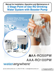 Wateranywhere AAA-RO100PW Manual For Installation, Operation And Maintenance