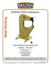 Baileigh Industrial PH-28A Operator's Manual