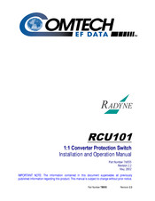 Comtech EF Data Radyne RCU101 Installation And Operation Manual