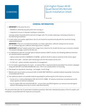 CORNING ONE GX Quick Installation Sheet