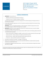 CORNING ONE GX General Information Manual