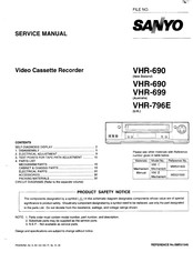 Sanyo VHR-699 Service Manual