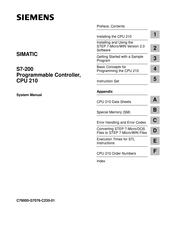 Siemens Simatic S7-200 CPU 210 System Manual