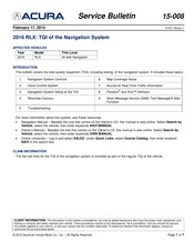 Acura RLX 2016 Service Bulletin