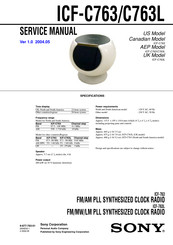 Sony Walkman ICF-C763 Service Manual