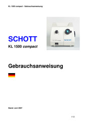 SCHOTT KL 1500 compact Instructions For Use Manual