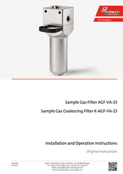 Buhler AGF-VA-23-V-F2 Installation And Operation Instruction Manual