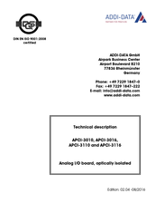 Addi-Data APCI-3116 Technical Description