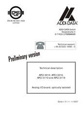 Addi-Data APCI-3116 Technical Description