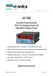 MKS AX346 Operating Instructions Manual