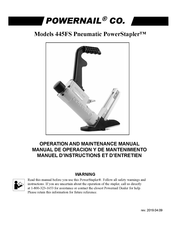 Powernail 445FS Operation And Maintenance Manual