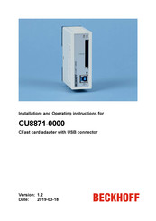 Beckhoff CU8871-0000 Installation And Operating Instructions Manual