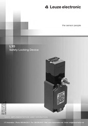 Leuze L10-P2C1-M20-SB20 Safe Implementation And Operation