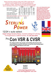 Sterling Power Pro Con CVSR Series Quick Start Manual